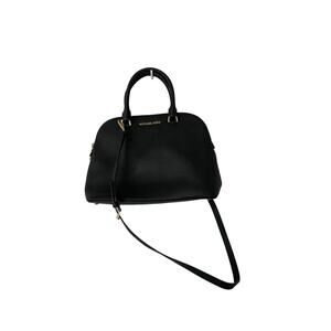 MICHAEL KORS Cindy Saffiano Leather Dome Large Satchel‎ Crossbody Bag BLACK